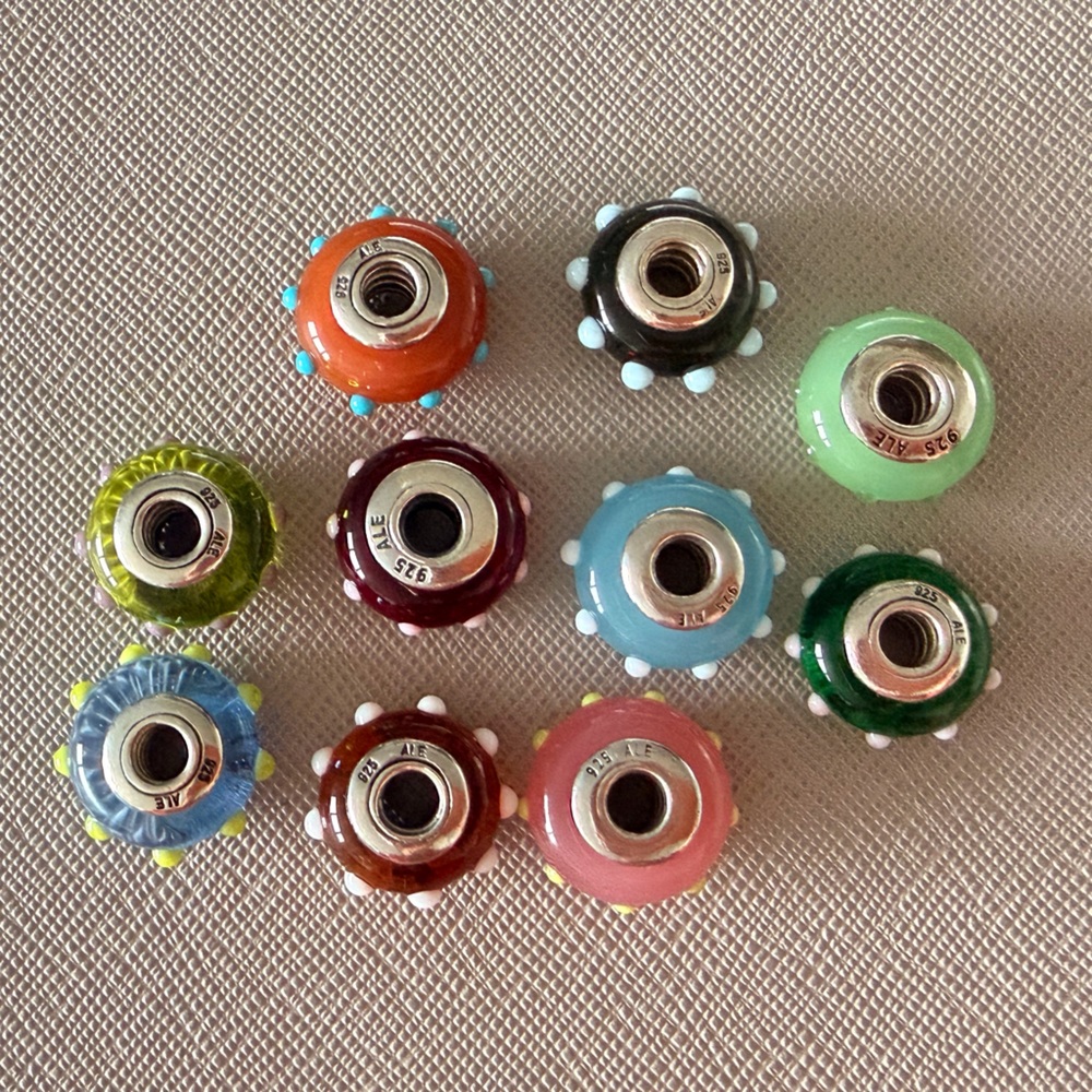 Rare and Retired Pandora Seeing Spots Murano Charms Full collection - Picture 5 of 5